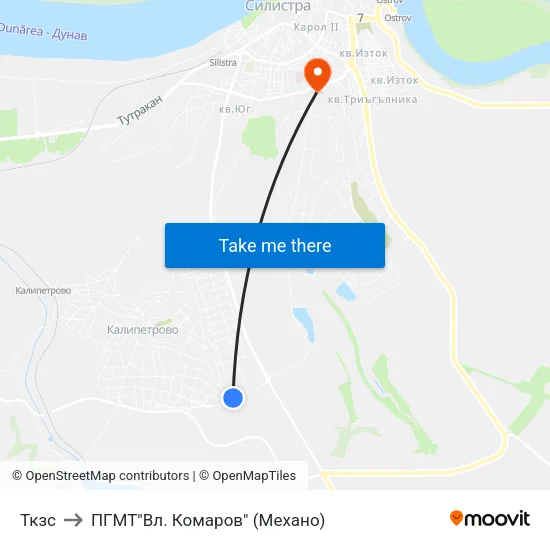 Ткзс to ПГМТ"Вл. Комаров" (Механо) map