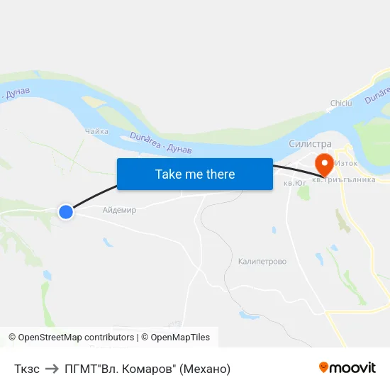 Ткзс to ПГМТ"Вл. Комаров" (Механо) map