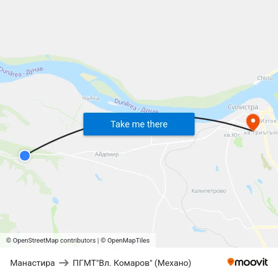 Манастира to ПГМТ"Вл. Комаров" (Механо) map