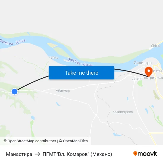 Манастира to ПГМТ"Вл. Комаров" (Механо) map