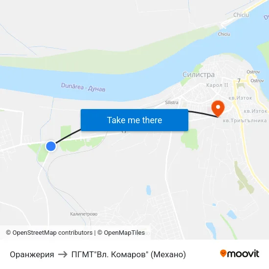 Оранжерия to ПГМТ"Вл. Комаров" (Механо) map