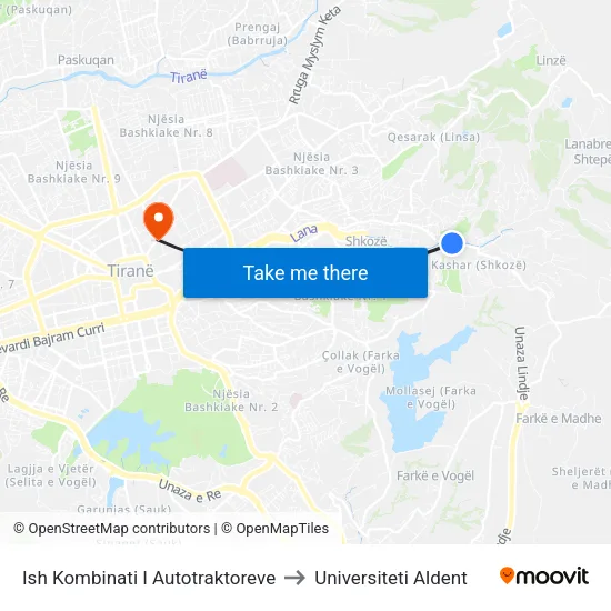 Ish Kombinati I Autotraktoreve to Universiteti Aldent map