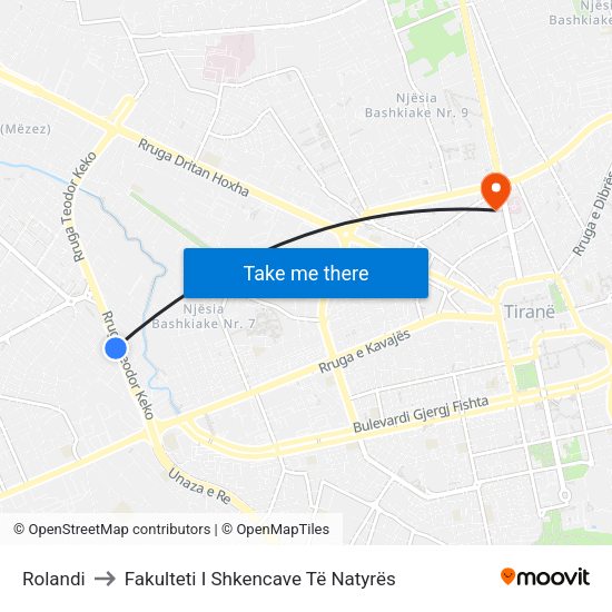 Rolandi to Fakulteti I Shkencave Të Natyrës map