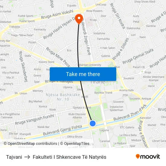 Tajvani to Fakulteti I Shkencave Të Natyrës map