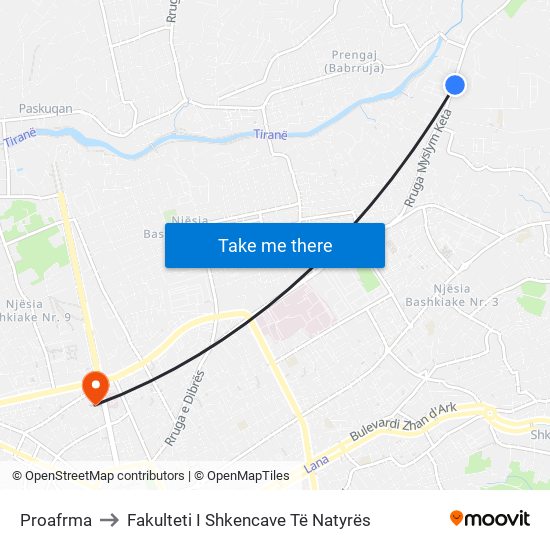 Proafrma to Fakulteti I Shkencave Të Natyrës map