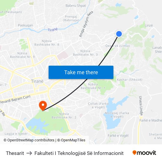 Thesarit to Fakulteti I Teknologjisë Së Informacionit map