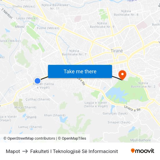 Mapot to Fakulteti I Teknologjisë Së Informacionit map