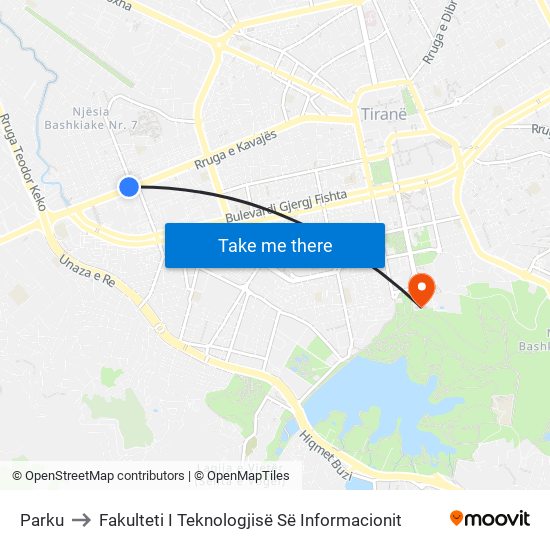 Parku to Fakulteti I Teknologjisë Së Informacionit map