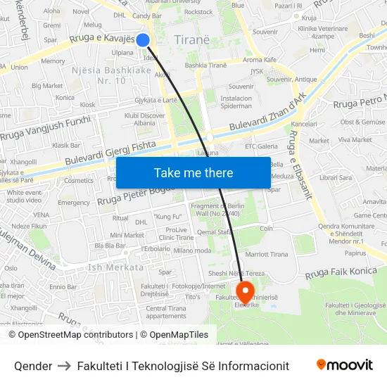 Qender to Fakulteti I Teknologjisë Së Informacionit map