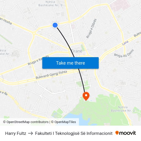 Harry Fultz to Fakulteti I Teknologjisë Së Informacionit map