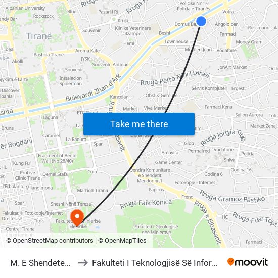 M. E Shendetesiese to Fakulteti I Teknologjisë Së Informacionit map