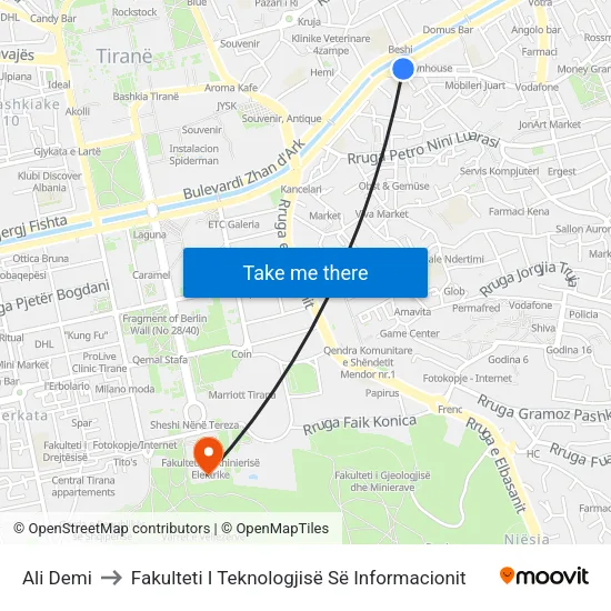 Ali Demi to Fakulteti I Teknologjisë Së Informacionit map