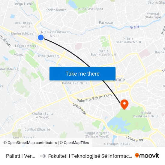 Pallati I Verdhe to Fakulteti I Teknologjisë Së Informacionit map