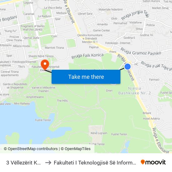 3 Vëllezërit Kondi to Fakulteti I Teknologjisë Së Informacionit map