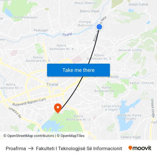 Proafrma to Fakulteti I Teknologjisë Së Informacionit map