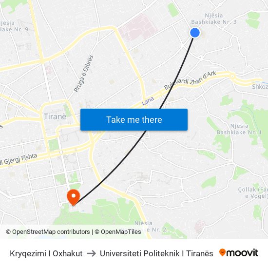 Kryqezimi I Oxhakut to Universiteti Politeknik I Tiranës map