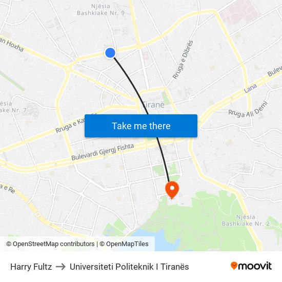 Harry Fultz to Universiteti Politeknik I Tiranës map