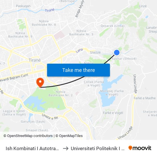Ish Kombinati I Autotraktoreve to Universiteti Politeknik I Tiranës map