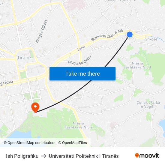 Ish Poligrafiku to Universiteti Politeknik I Tiranës map