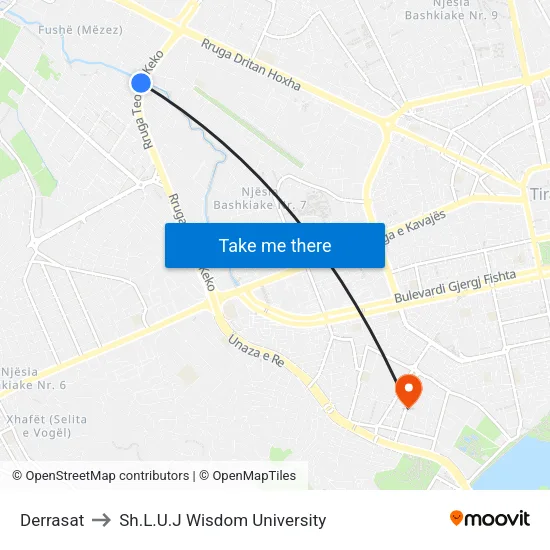 Derrasat to Sh.L.U.J Wisdom University map