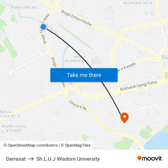 Derrasat to Sh.L.U.J Wisdom University map