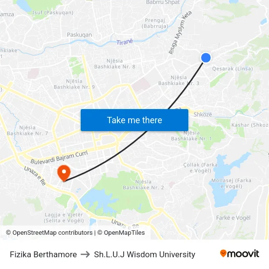 Fizika Berthamore to Sh.L.U.J Wisdom University map