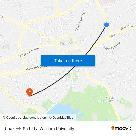 Unaz to Sh.L.U.J Wisdom University map