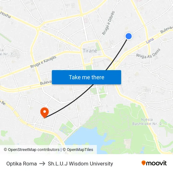 Optika Roma to Sh.L.U.J Wisdom University map