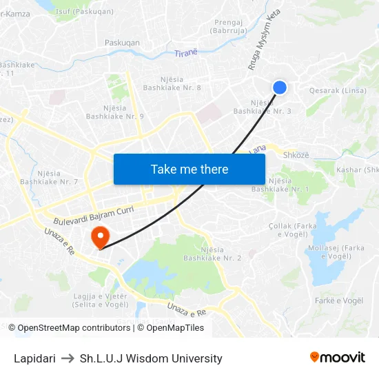Lapidari to Sh.L.U.J Wisdom University map