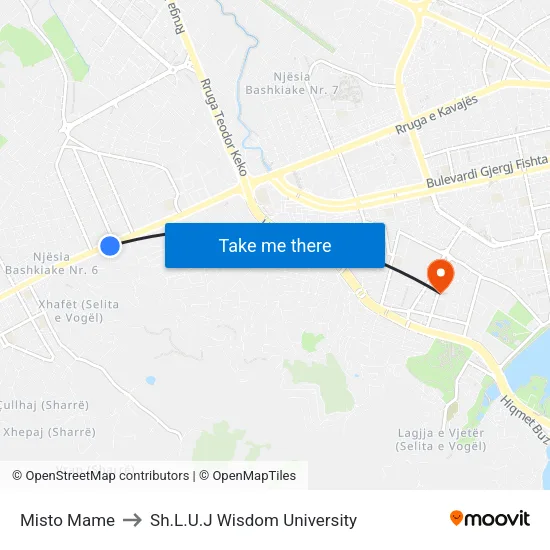 Misto Mame to Sh.L.U.J Wisdom University map