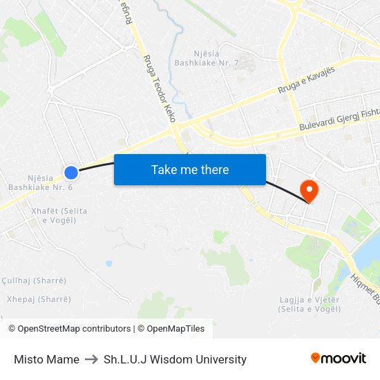 Misto Mame to Sh.L.U.J Wisdom University map