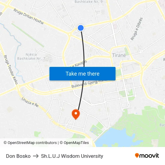 Don Bosko to Sh.L.U.J Wisdom University map