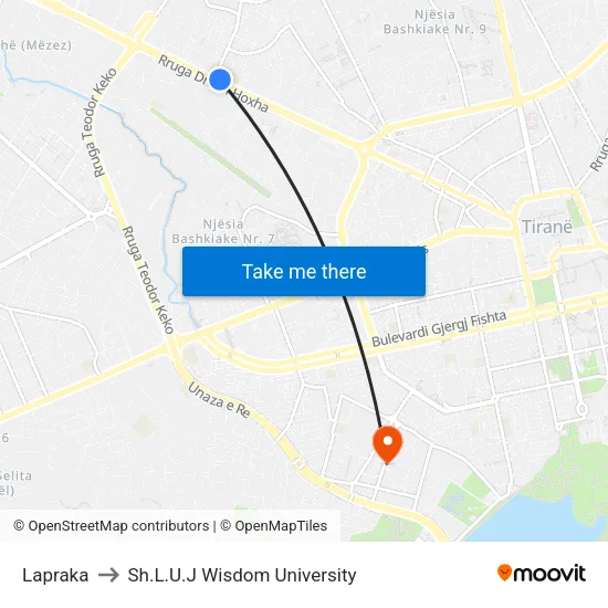 Lapraka to Sh.L.U.J Wisdom University map