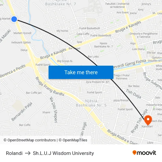 Rolandi to Sh.L.U.J Wisdom University map