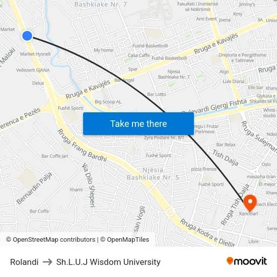 Rolandi to Sh.L.U.J Wisdom University map