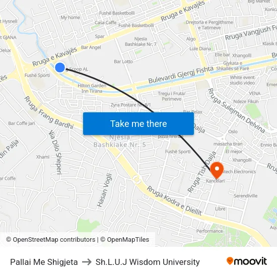 Pallai Me Shigjeta to Sh.L.U.J Wisdom University map
