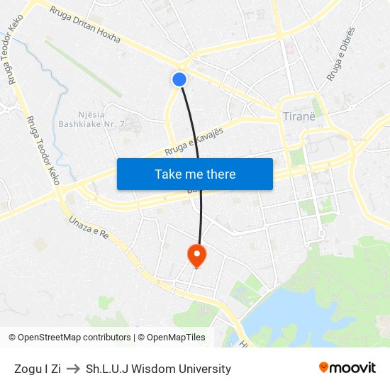 Zogu I Zi to Sh.L.U.J Wisdom University map