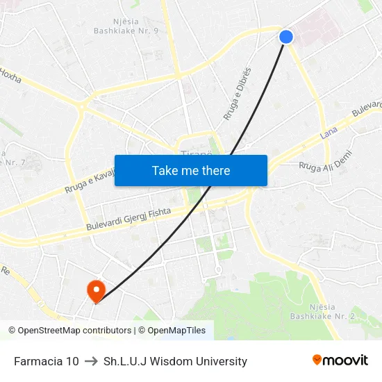 Farmacia 10 to Sh.L.U.J Wisdom University map