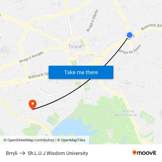 Brryli to Sh.L.U.J Wisdom University map