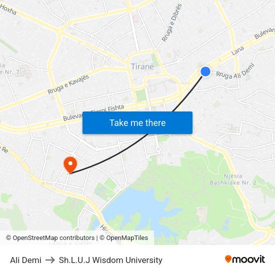 Ali Demi to Sh.L.U.J Wisdom University map