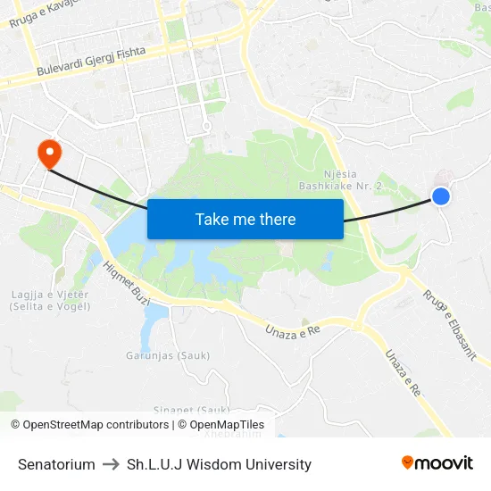 Senatorium to Sh.L.U.J Wisdom University map