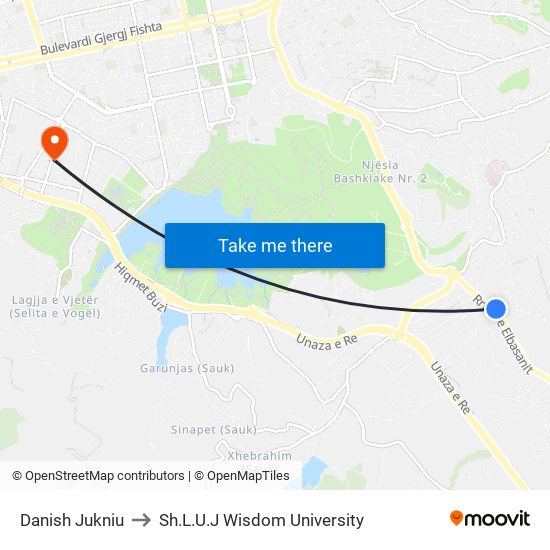 Danish Jukniu to Sh.L.U.J Wisdom University map