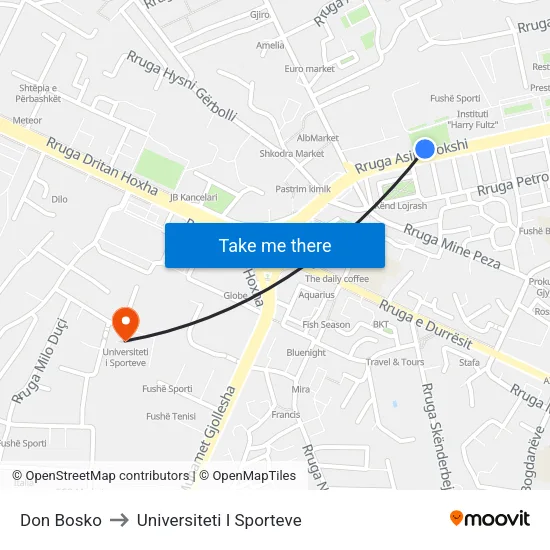 Don Bosko to Universiteti I Sporteve map
