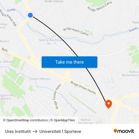 Ures Institutit to Universiteti I Sporteve map