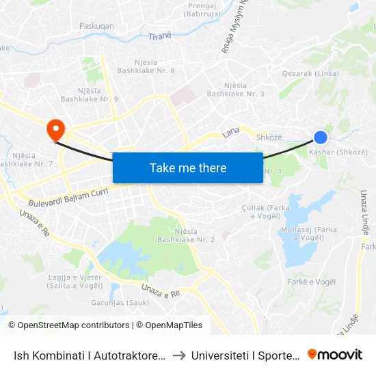 Ish Kombinati I Autotraktoreve to Universiteti I Sporteve map