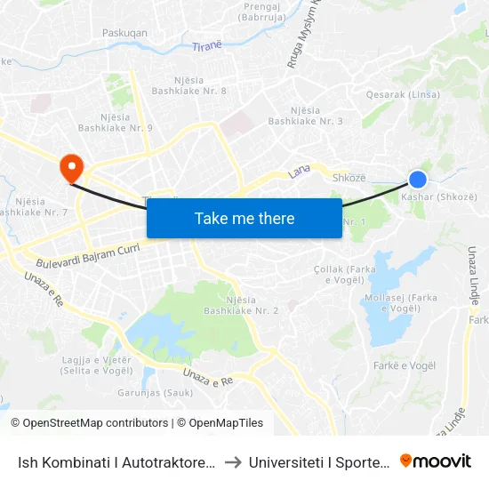 Ish Kombinati I Autotraktoreve to Universiteti I Sporteve map