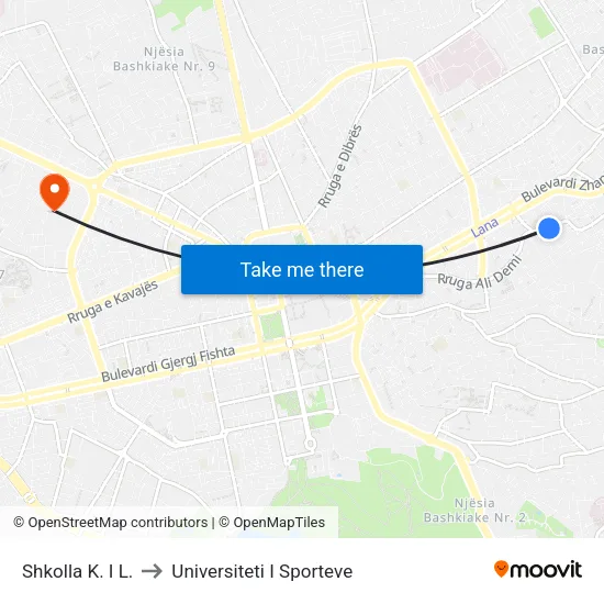 Shkolla K. I L. to Universiteti I Sporteve map