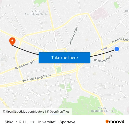Shkolla K. I L. to Universiteti I Sporteve map