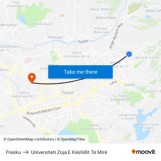 Fresku to Universiteti Zoja E Këshillit Të Mirë map