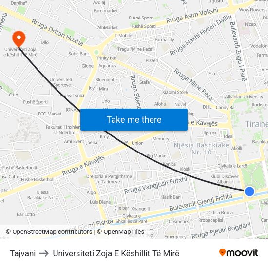 Tajvani to Universiteti Zoja E Këshillit Të Mirë map
